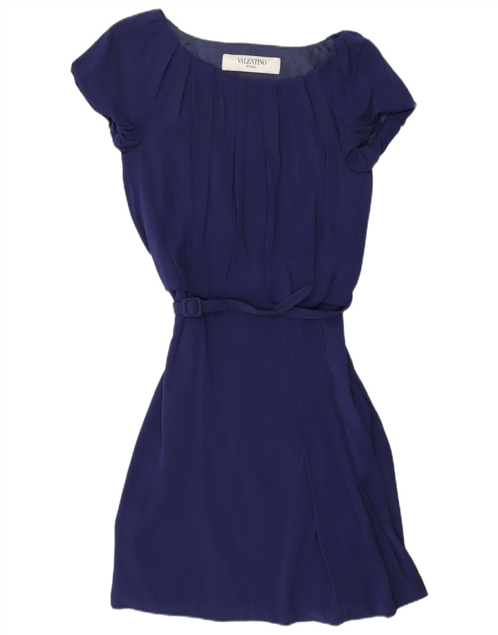 VALENTINO Γυναικείο Φόρεμα A-Line IT 42 Medium Navy Blue Silk