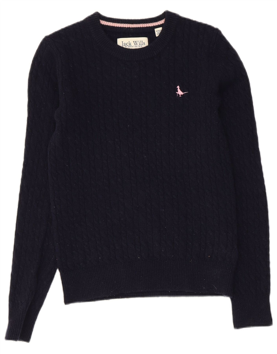 JACK WILLS Γυναικείο πουλόβερ με λαιμόκοψη UK 8 Small Navy Blue