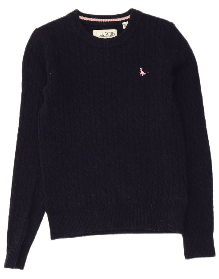 JACK WILLS Γυναικείο πουλόβερ με λαιμόκοψη UK 8 Small Navy Blue