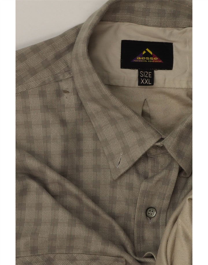 Aesse Ανδρικό πουκάμισο 2XL Γκρι Gingham