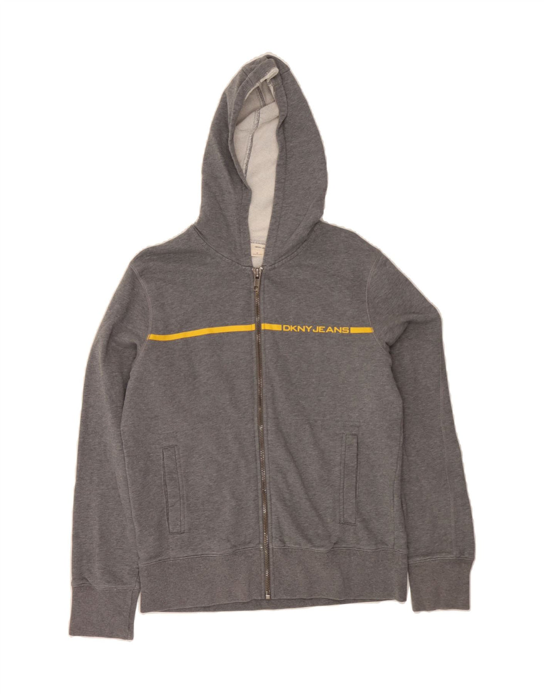 DKNY Mens Zip Hoodie Sweater Medium Grey Cotton Vintage Dkny and Second-Hand Dkny from Messina Hembry 