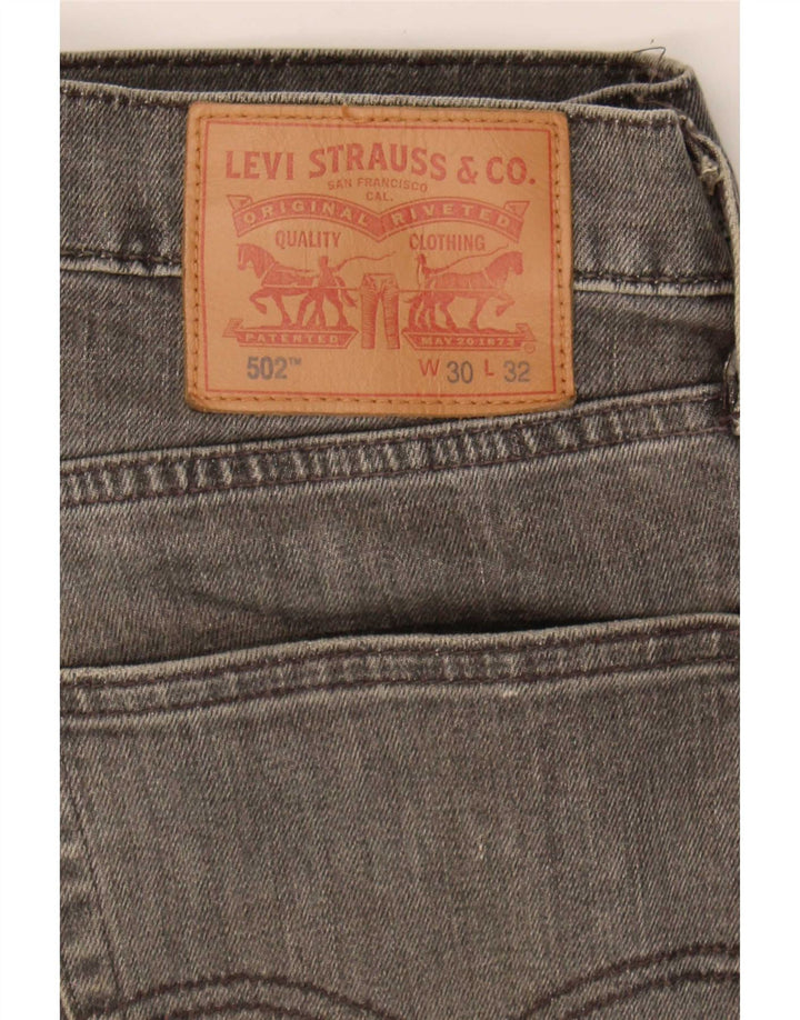 Levi's Mens 502 Tapered Jeans W30 L32 Γκρι βαμβακερό