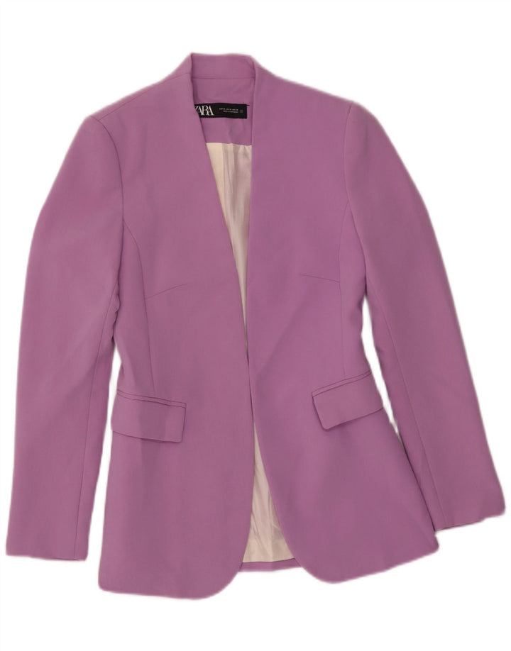 Zara Γυναικείο Open Blazer Jacket UK 6 XS Purple Polyester