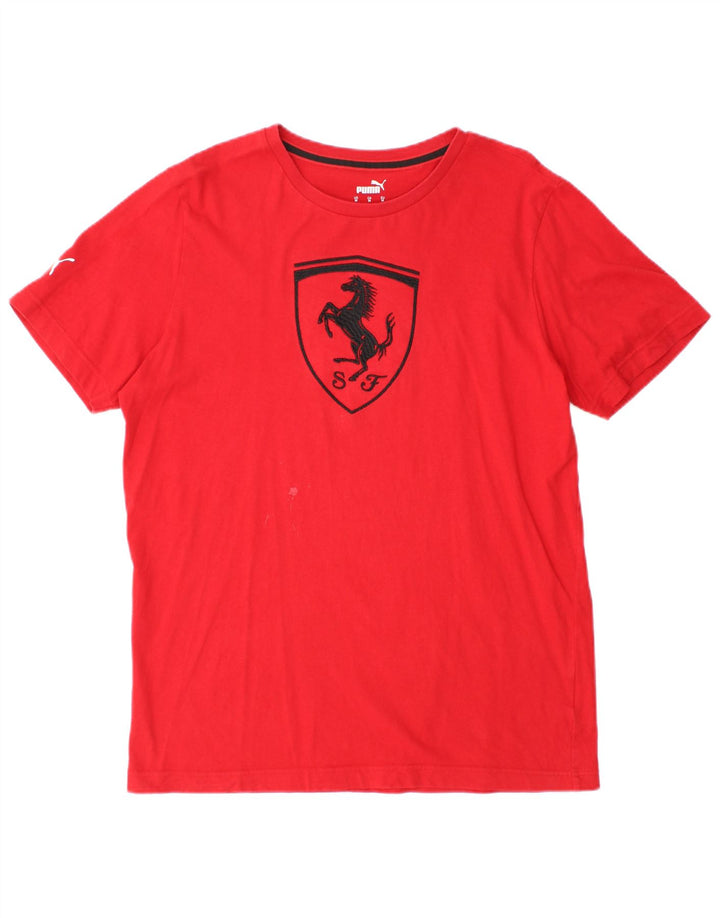 Ανδρικό γραφικό μπλουζάκι Puma Ferrari Top Medium Red