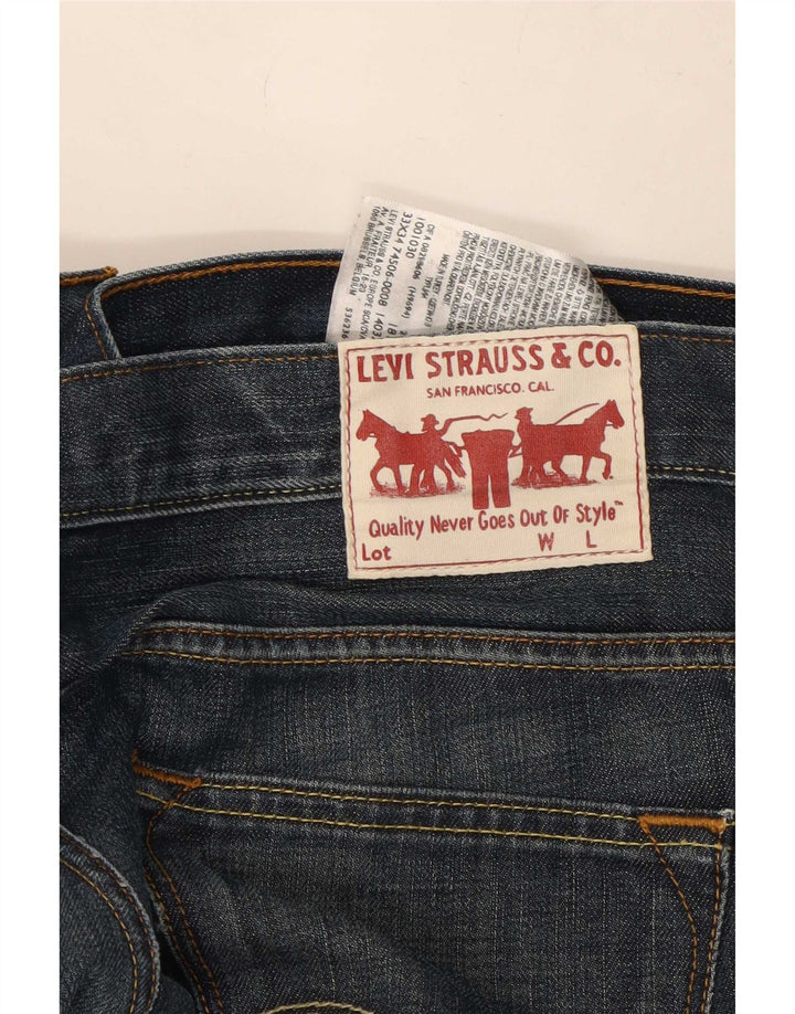 Ανδρικό τζιν Levi's Straight W33 L34 Navy Blue Cotton