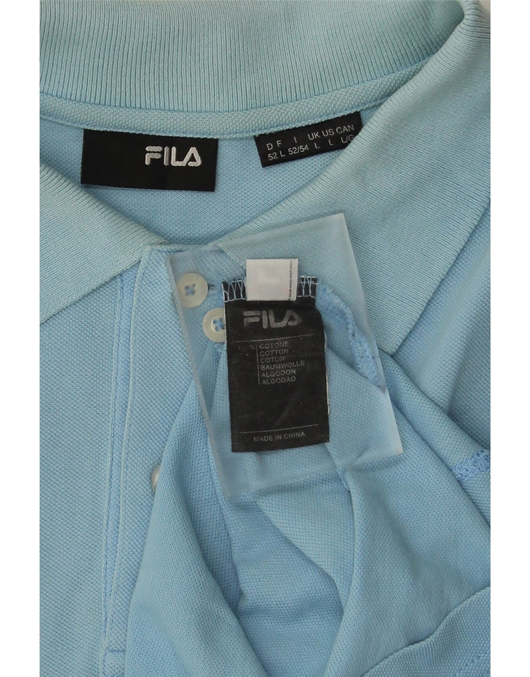 Ανδρικό μακρυμάνικο μπλουζάκι πόλο Fila, μεγάλο μπλε βαμβακερό