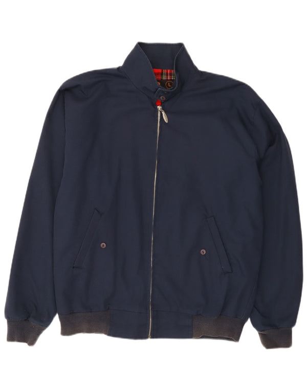 Three Stroke Ανδρικό Bomber Jacket UK 40 Large Navy Blue Cotton
