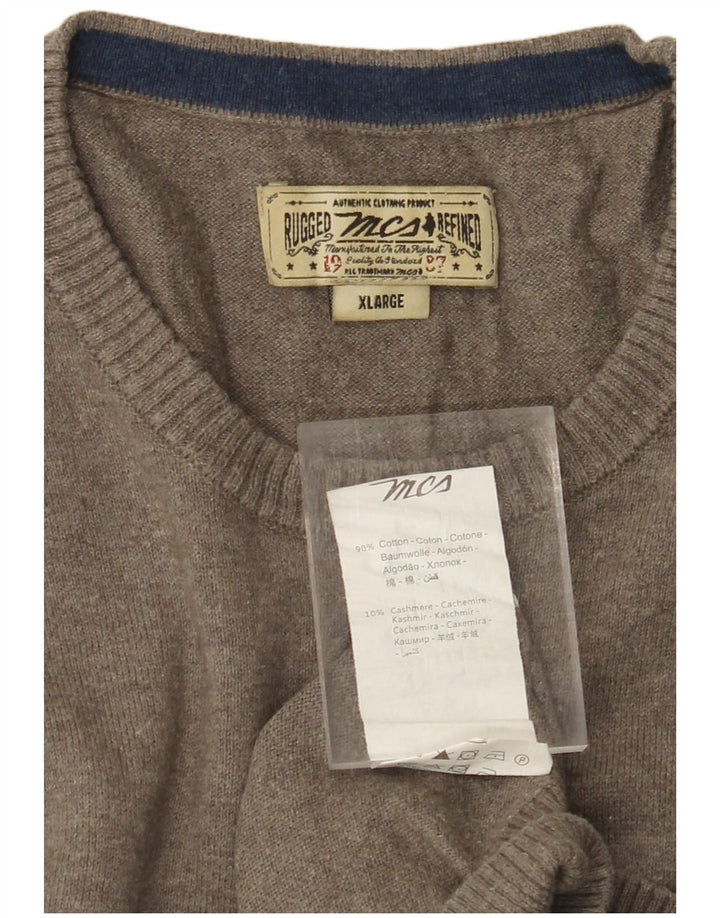 MARLBORO CLASSICS Ανδρικό πουλόβερ με λαιμόκοψη XL Γκρι βαμβακερό