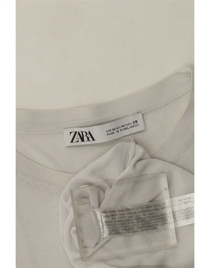 Zara γυναικείο τοπ μακρυμάνικο UK 12 μεσαίο γκρι βισκόζη