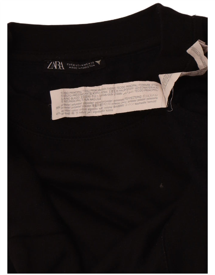 Zara Γυναικεία φούτερ Crop Jumper UK 14 Medium Black Polyester