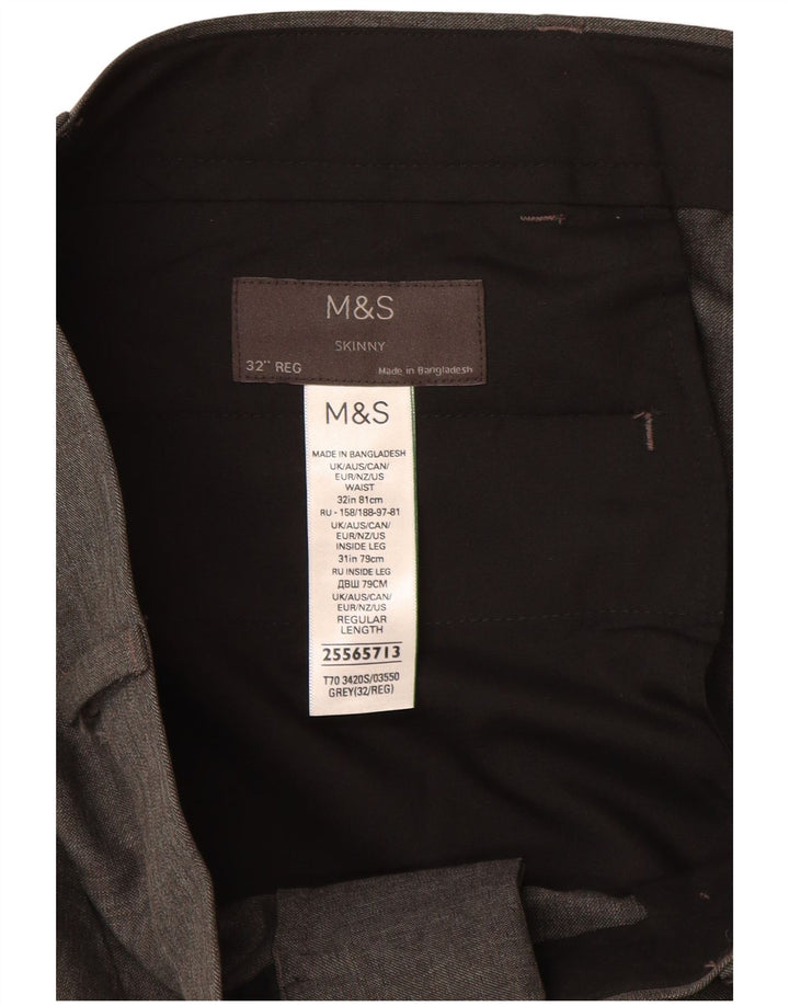 Ανδρικό Skinny Casual Παντελόνι Marks & Spencer W32 L31 Grey Polyester