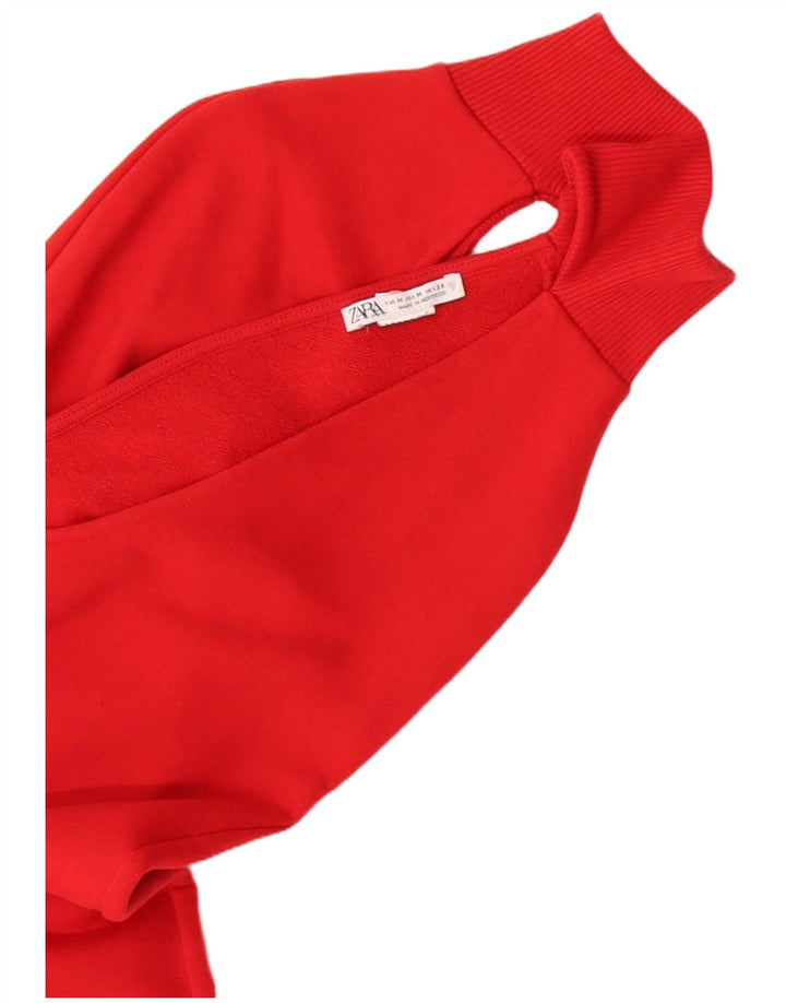 Zara Γυναικείο πουλόβερ με ζεστό μπράτσο UK 12 Medium Red