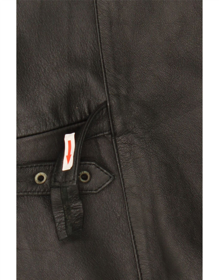 Vintage Ανδρικό Δερμάτινο Γιλέκο Μεσαίο Μαύρο