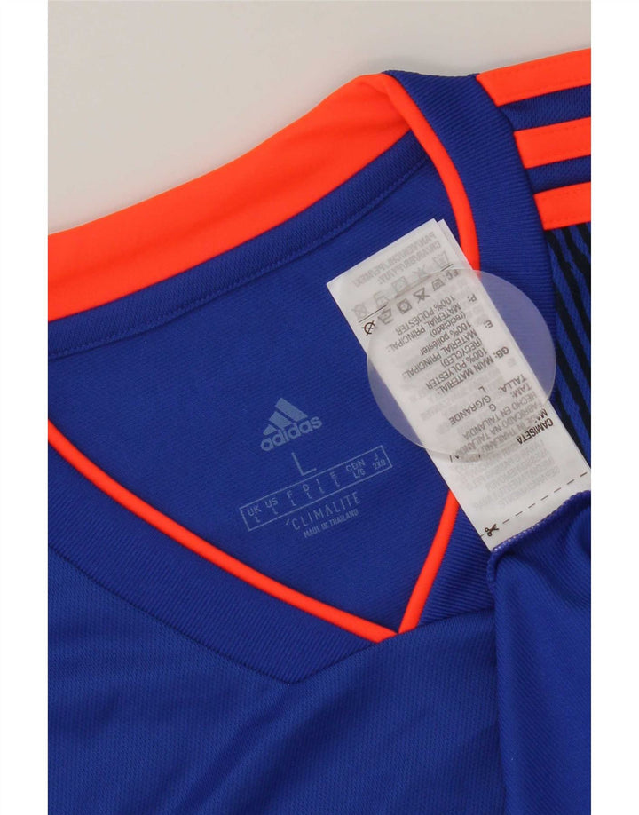 Adidas Ανδρικό γραφικό T-Shirt Climalite Top μεγάλο μπλε γεωμετρικό πολυεστέρα