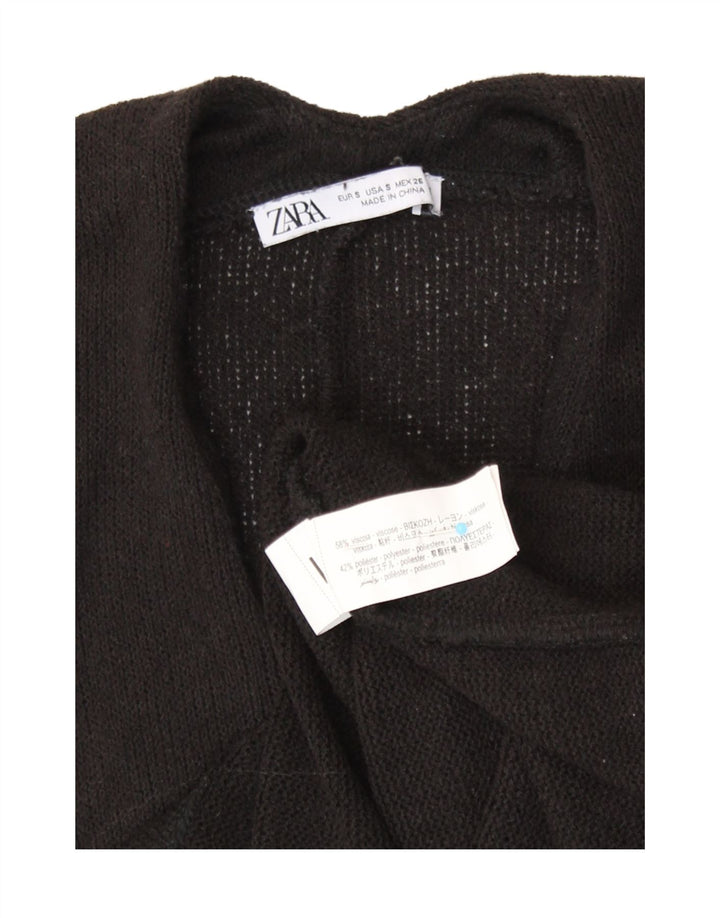 Zara Γυναικείο Γιλέκο Υπερμεγέθης Τόπ UK 10 Small Black Viscose