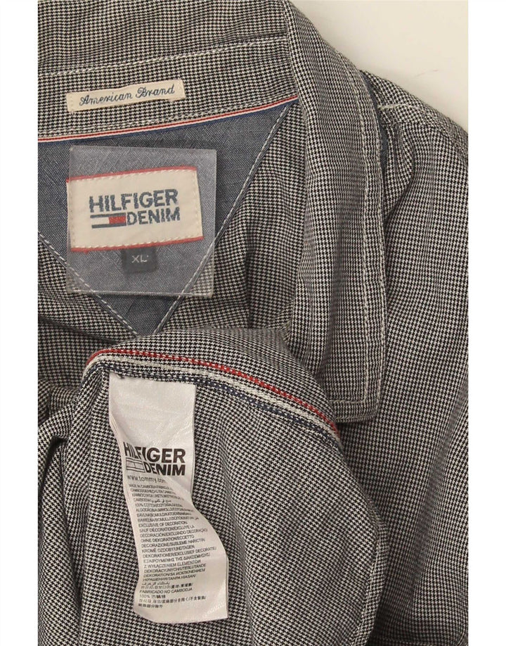 Ανδρικό πουκάμισο Tommy Hilfiger XL Navy Blue Houndstooth Βαμβακερό