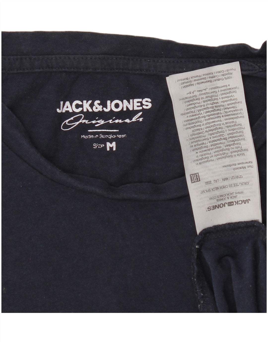 Ανδρικό T-Shirt JACK & JONES Τοπ μεσαίο ναυτικό μπλε βαμβακερό