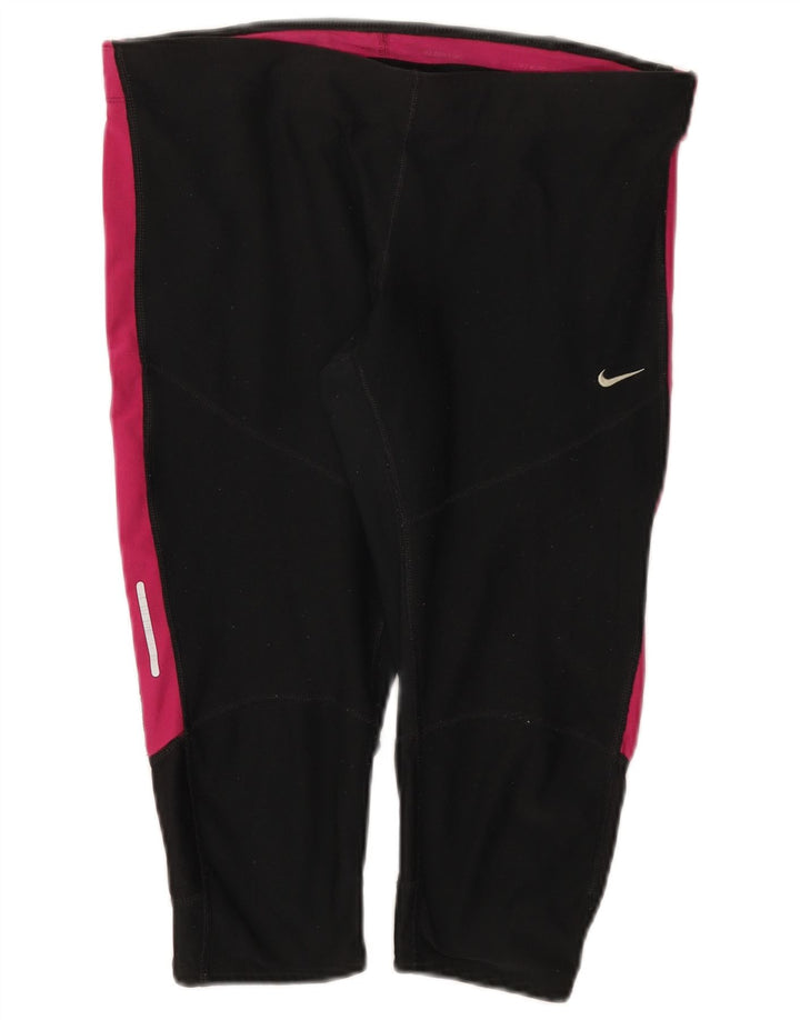 Γυναικεία κολάν Nike Dri Fit Capri UK 14 Large Black Colorblock Polyester