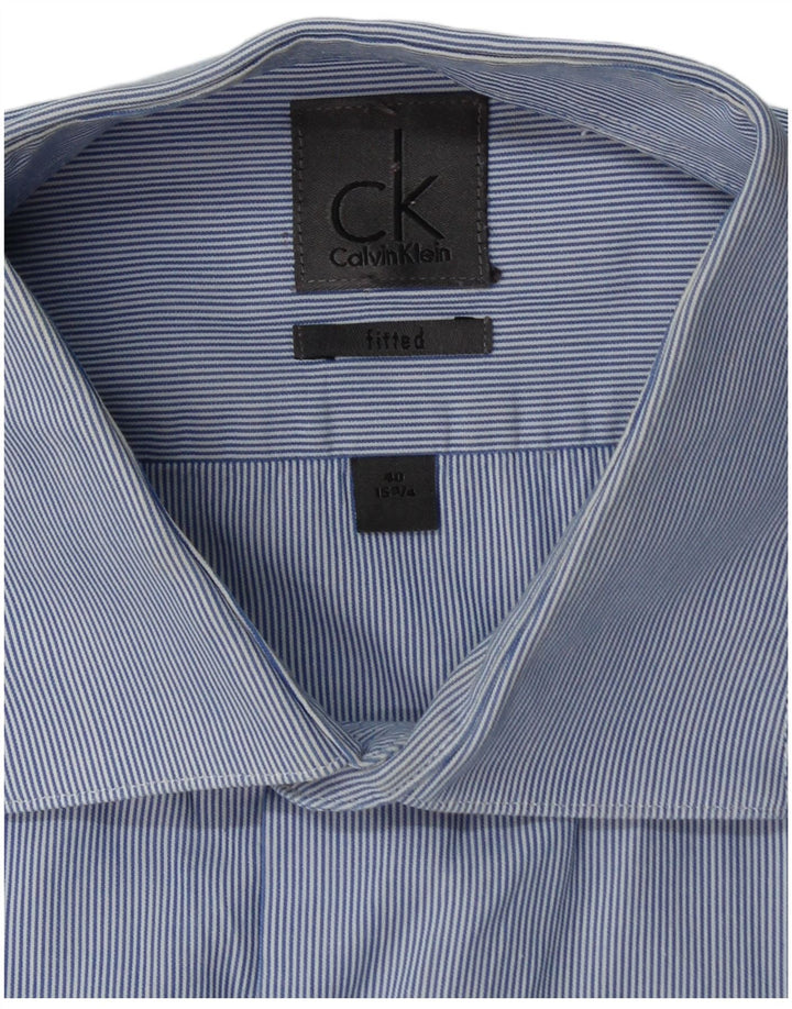 Ανδρικό πουκάμισο Calvin Klein, Μέγεθος 40 15 3/4 Μεσαίο μπλε ρίγες