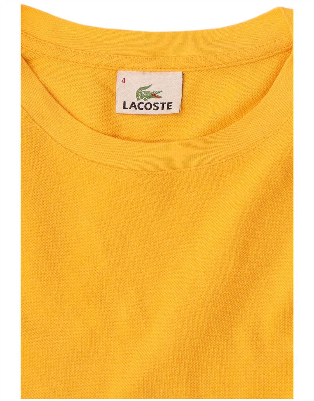 Ανδρικό T-Shirt Lacoste Top Size 4 Μεσαίο κίτρινο βαμβακερό