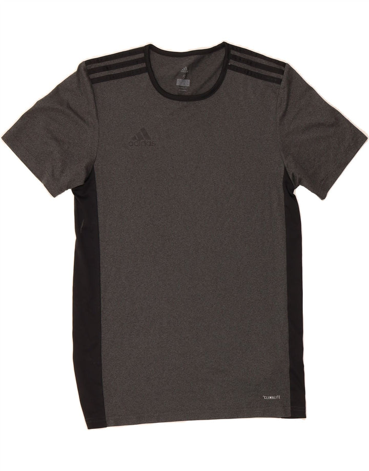 ADIDAS Mens Climalite T-Shirt Top Small Grey Colourblock Polyester Vintage Adidas and Second-Hand Adidas from Messina Hembry 