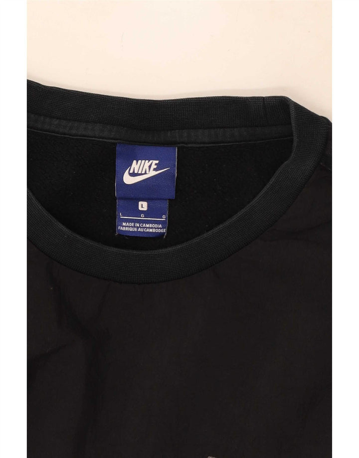 Ανδρικό γραφικό φούτερ Nike Jumper μεγάλο μαύρο βαμβακερό