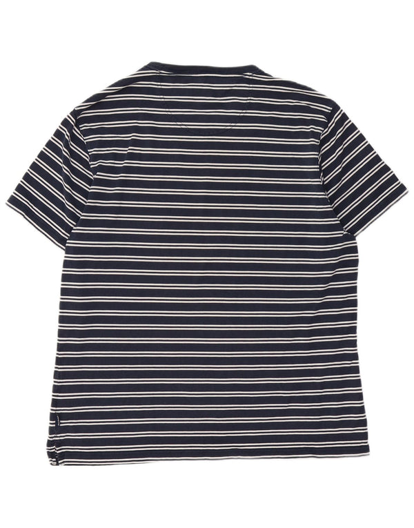 Barbour Ανδρικό T-Shirt Top Large Navy Blue ριγέ βαμβακερό