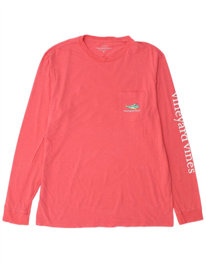Ανδρικό γραφικό τοπ Vineyard Vines Μακρυμάνικο Μεσαίο Ροζ Βαμβακερό