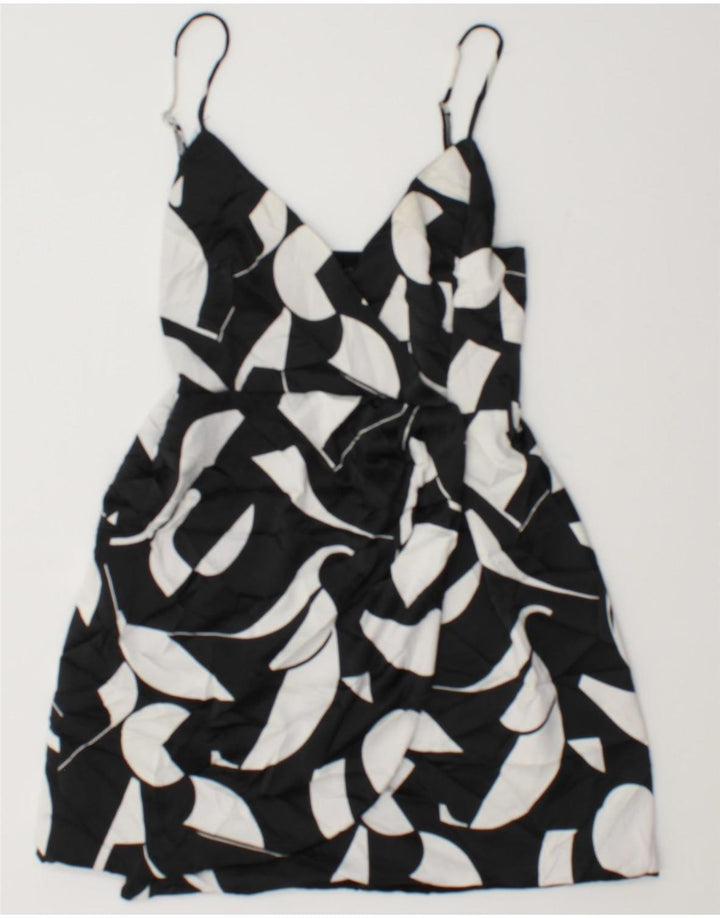 Zara Γυναικείο Mini Sundress UK 8 Small Black Geometric
