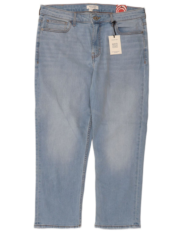 White Stuff Γυναικεία Straight Cropped Jeans UK 16 Large W36 L25 Blue Cotton