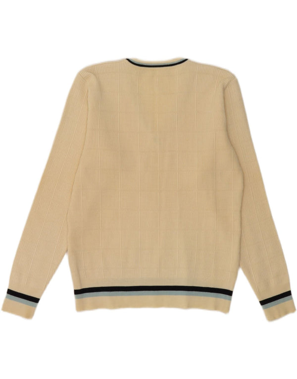 Vintage ανδρικό πουλόβερ με λαιμόκοψη UK 36 Small Off White Wool