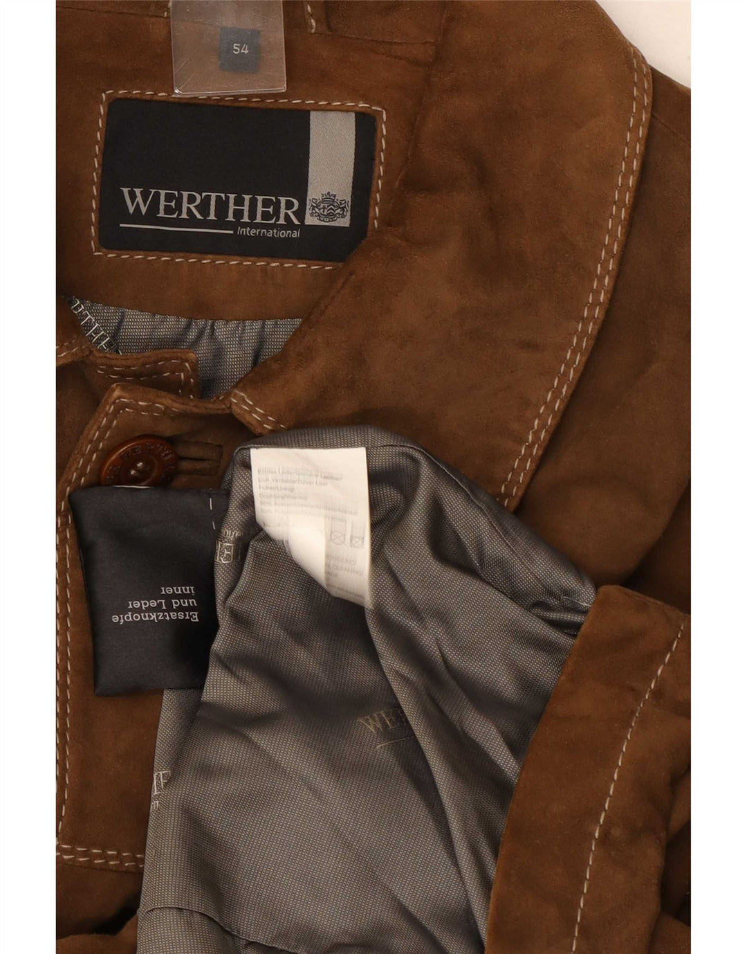 Ανδρικό Suede Jacket Werther IT 54 2XL Καφέ Δερμάτινο