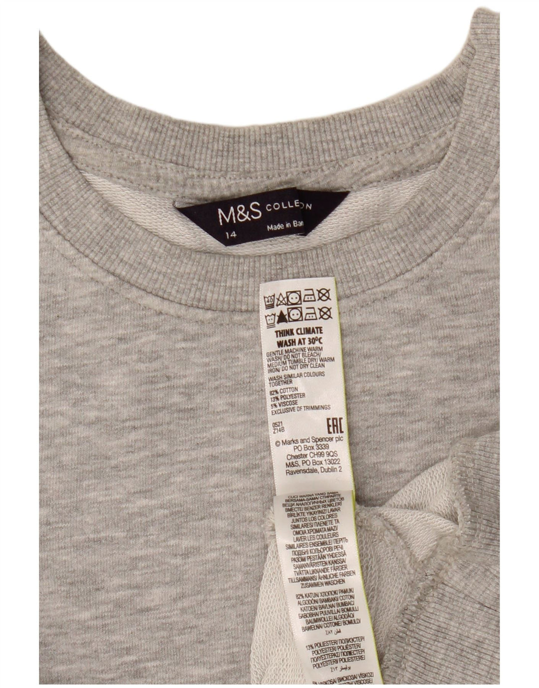 Marks & Spencer Γυναικεία φούτερ Crop Jumper UK 14 Large Grey Flecked