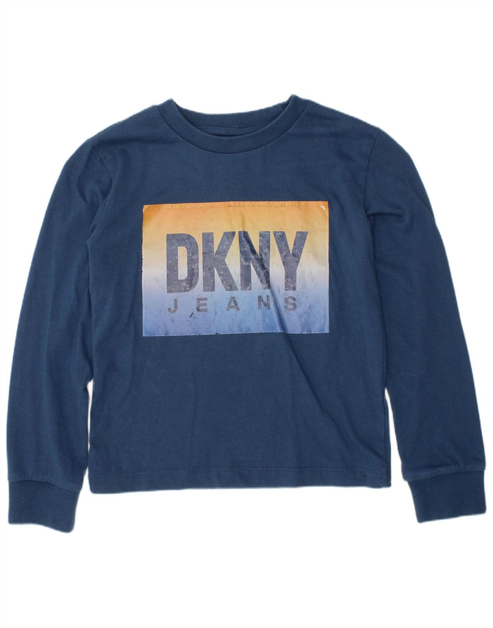 DKNY Boys Graphic Top Μακρυμάνικο 5-6 ετών Navy Blue Cotton
