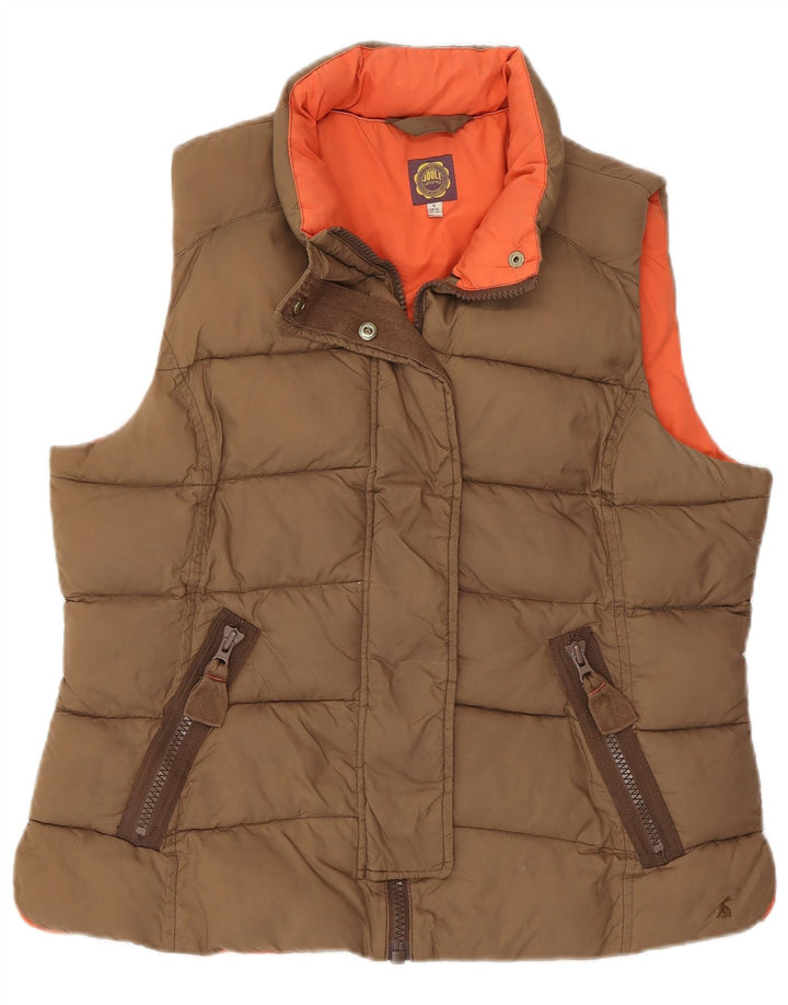 Joules Γυναικείο padded Gilet UK 16 Large καφέ πολυεστέρας