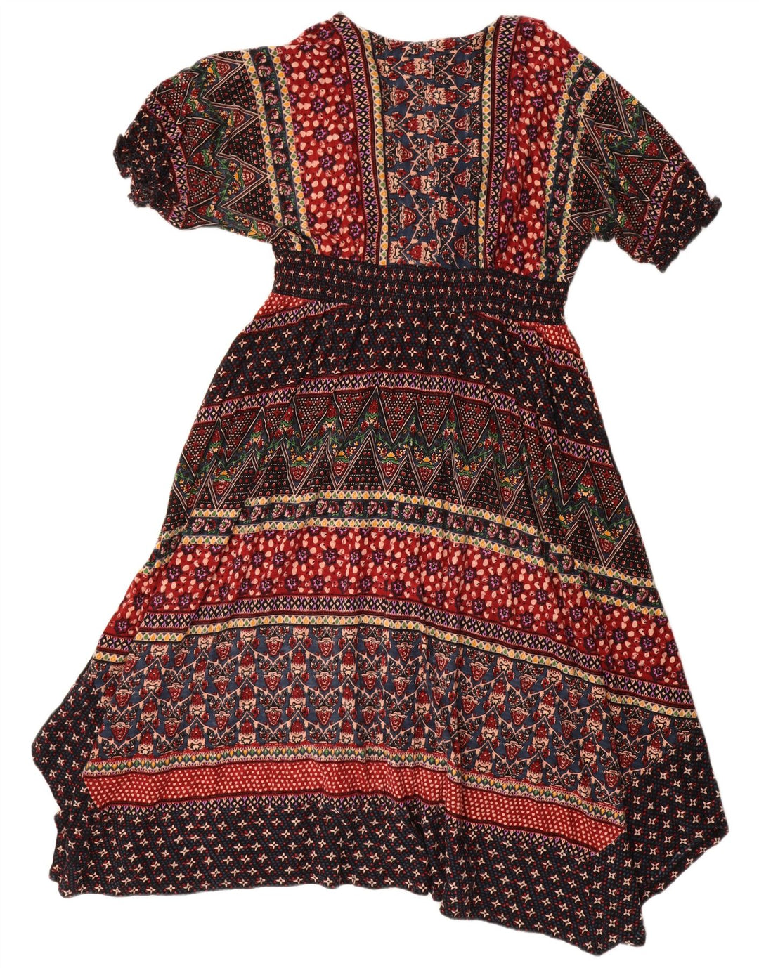 Monsoon γυναικείο ασύμμετρο φόρεμα UK 16 Μεγάλο πολύχρωμο φλοράλ βαμβακερό