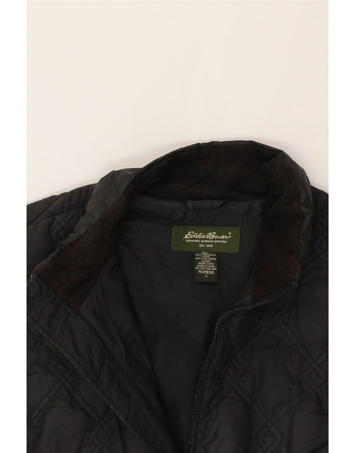 EDDIE BAUER Womens Quilted Gilet UK 16 Large Black Polyester Vintage Eddie Bauer and Second-Hand Eddie Bauer from Messina Hembry 
