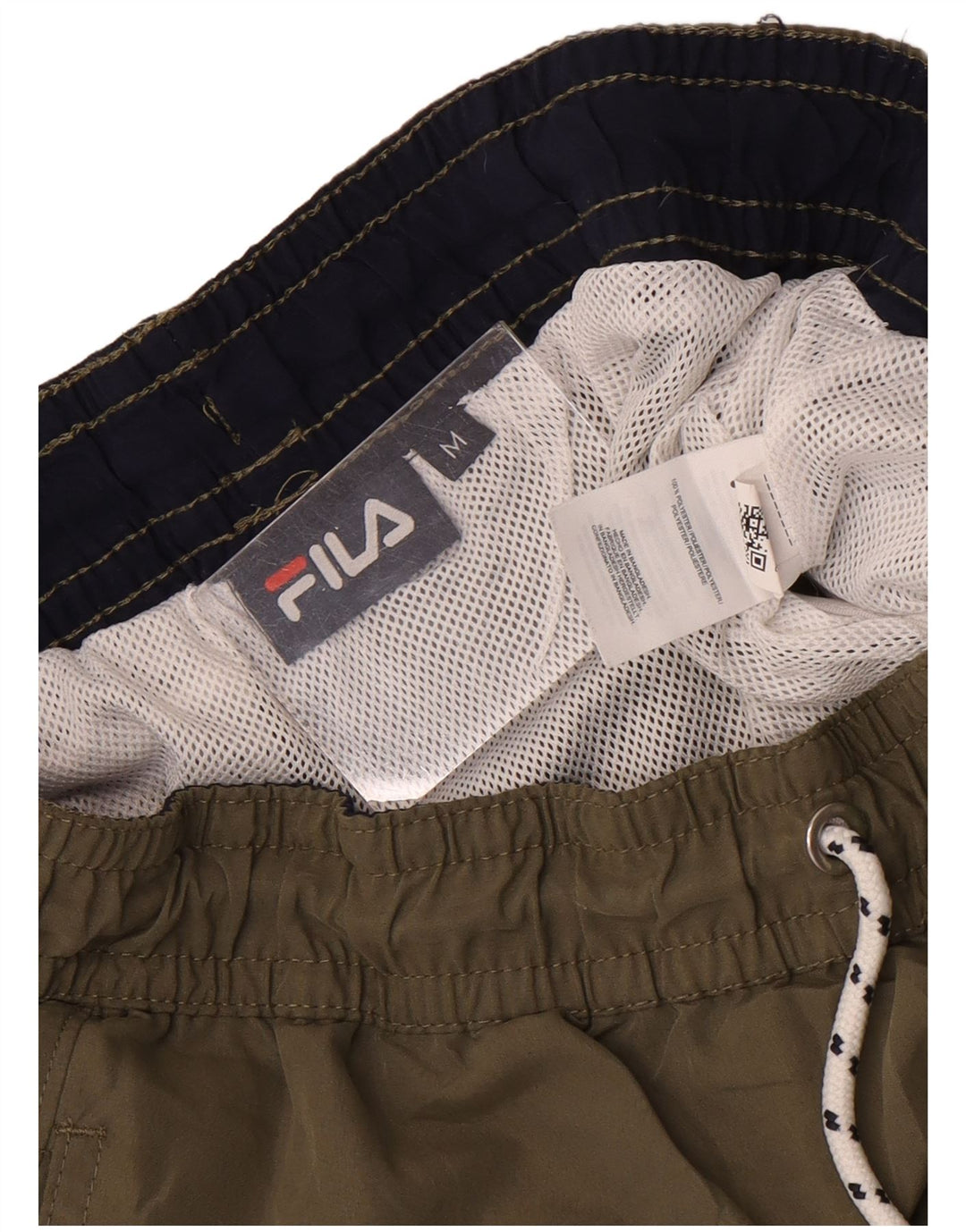 Ανδρικό σορτς κολύμβησης Fila από μεσαίο χακί πολυεστέρα