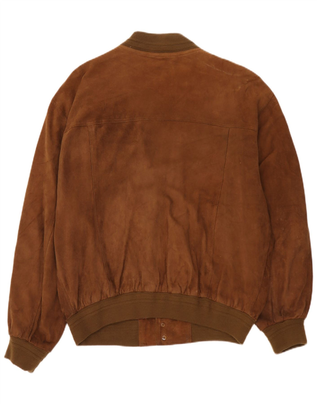 Vintage Ανδρικό Suede Bomber Jacket IT 54 2XL Καφέ Δερμάτινο