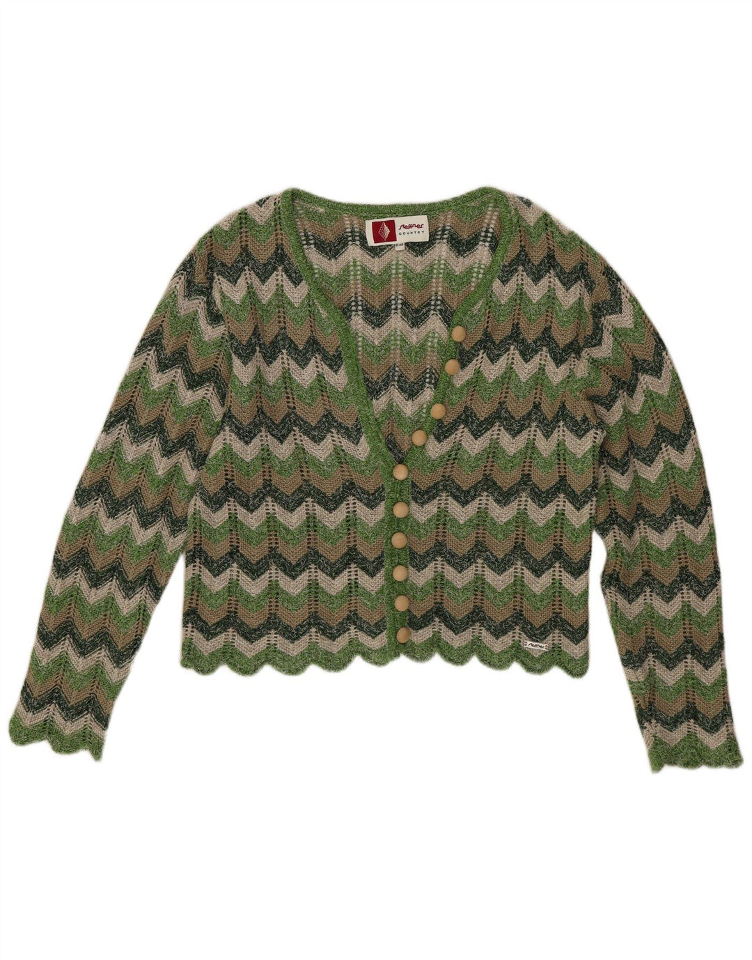 Steffner Γυναικείο πουλόβερ Crop Cardigan EU 40 Medium Green Chevron