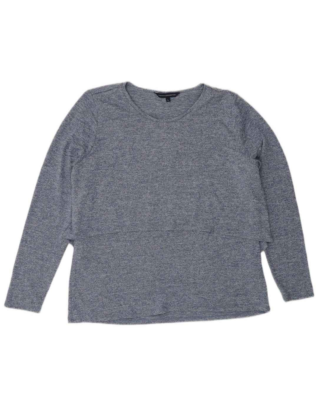 French Connection Γυναικείο τοπ μακρυμάνικο UK 16 Large Blue Flecked Polyester