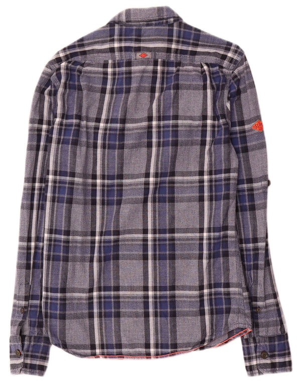 Superdry Ανδρικό φανελένιο πουκάμισο Small Blue Check Cotton