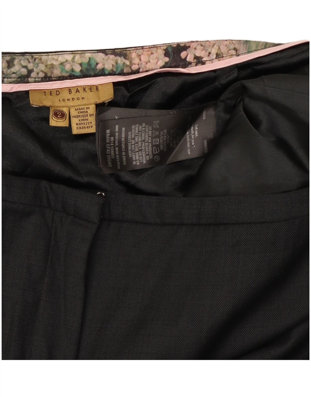 Ted Baker Γυναικείο Slim Suit Παντελόνι Μέγεθος 2 Small W30 L28 Μαύρο μάλλινο