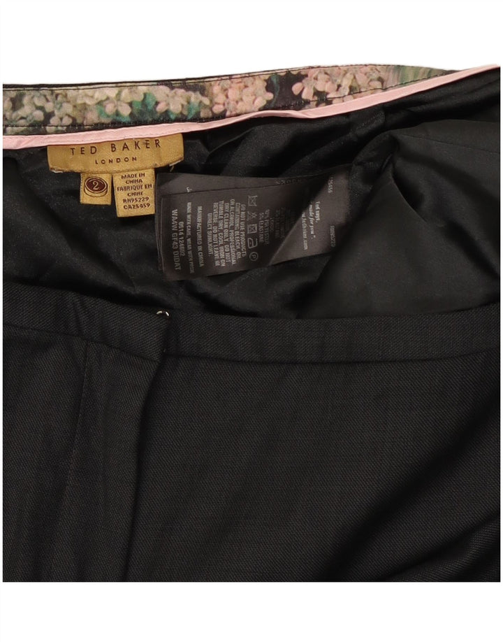 Ted Baker Γυναικείο Slim Suit Παντελόνι Μέγεθος 2 Small W30 L28 Μαύρο μάλλινο