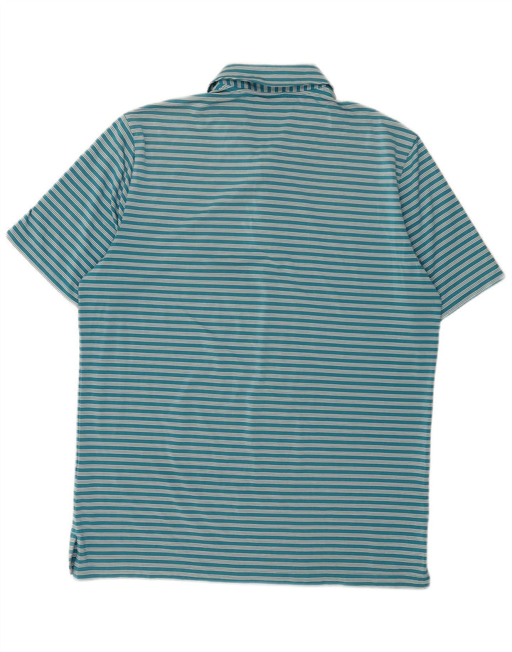 Ανδρικό πουκάμισο Adidas Polo μεγάλο μπλε ριγέ πολυεστέρα