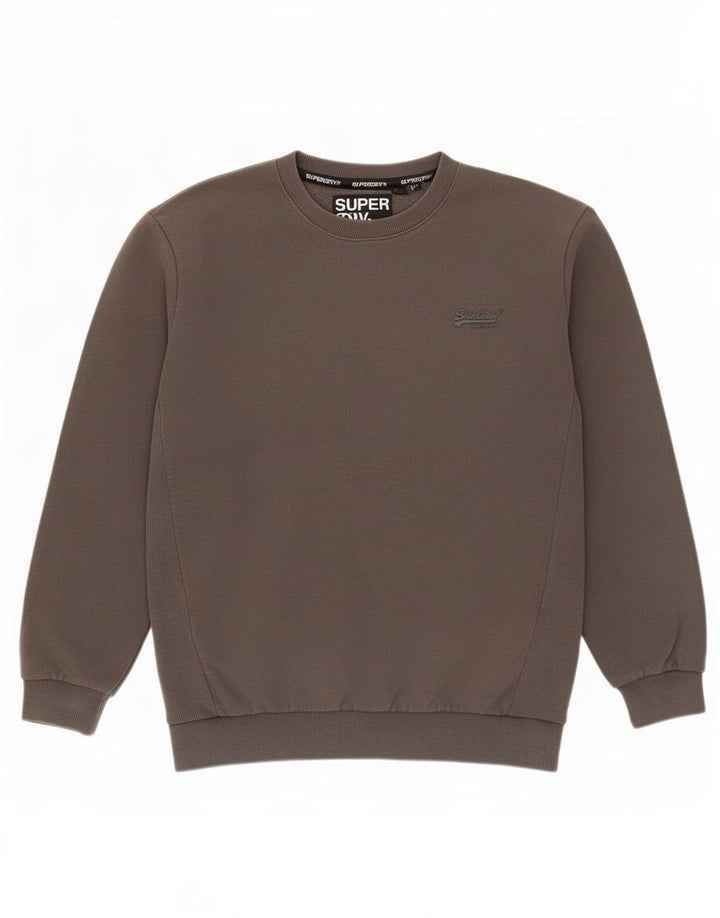Superdry Γυναικείο Φούτερ μεγάλου μεγέθους Jumper UK 8 Μικρό Γκρι Βαμβακερό