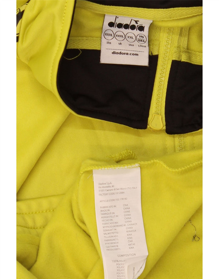 DIADORA Ανδρική φόρμα αθλητικής φόρμας γραφικών Top Jacket 3XL Yellow Colourblock Polyester