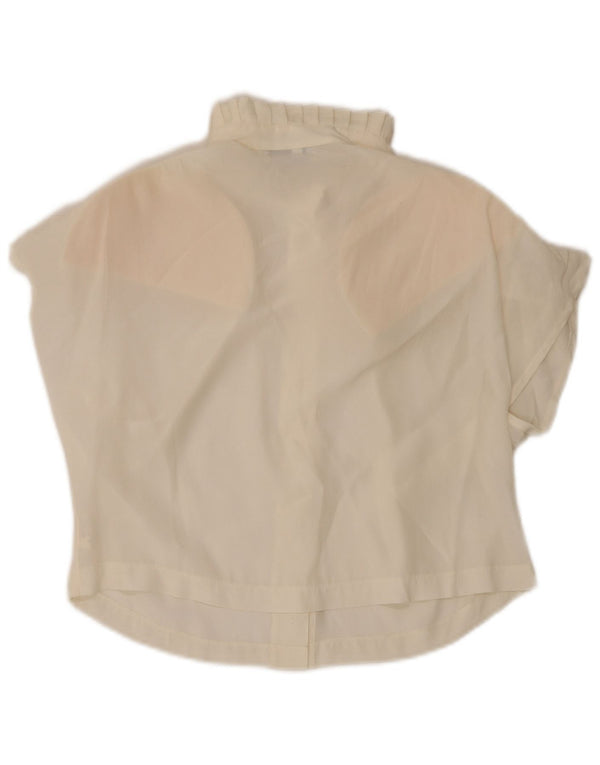 Vintage γυναικείο Crop κοντομάνικο μπλούζα IT 44 Medium Off White