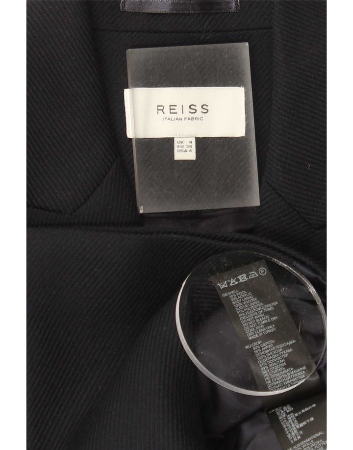 Reiss γυναικείο μπουφάν σακάκι με διπλό στήθος UK 8 Small Navy Blue Wool