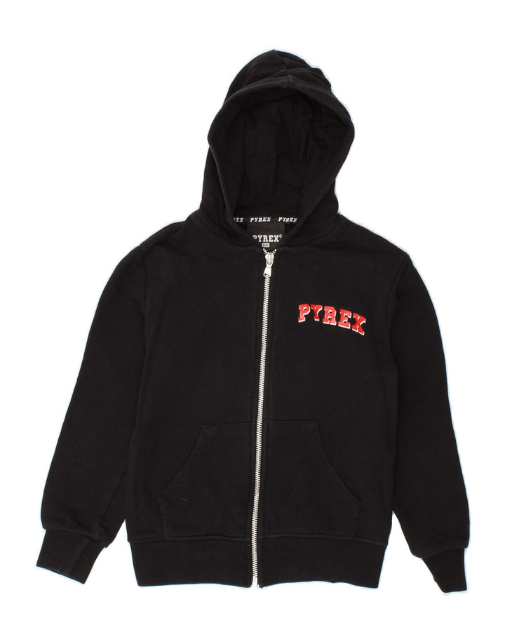 PYREX Boys Graphic Zip Hoodie Sweater 6-7 Years Small Black Cotton Vintage Pyrex and Second-Hand Pyrex from Messina Hembry 